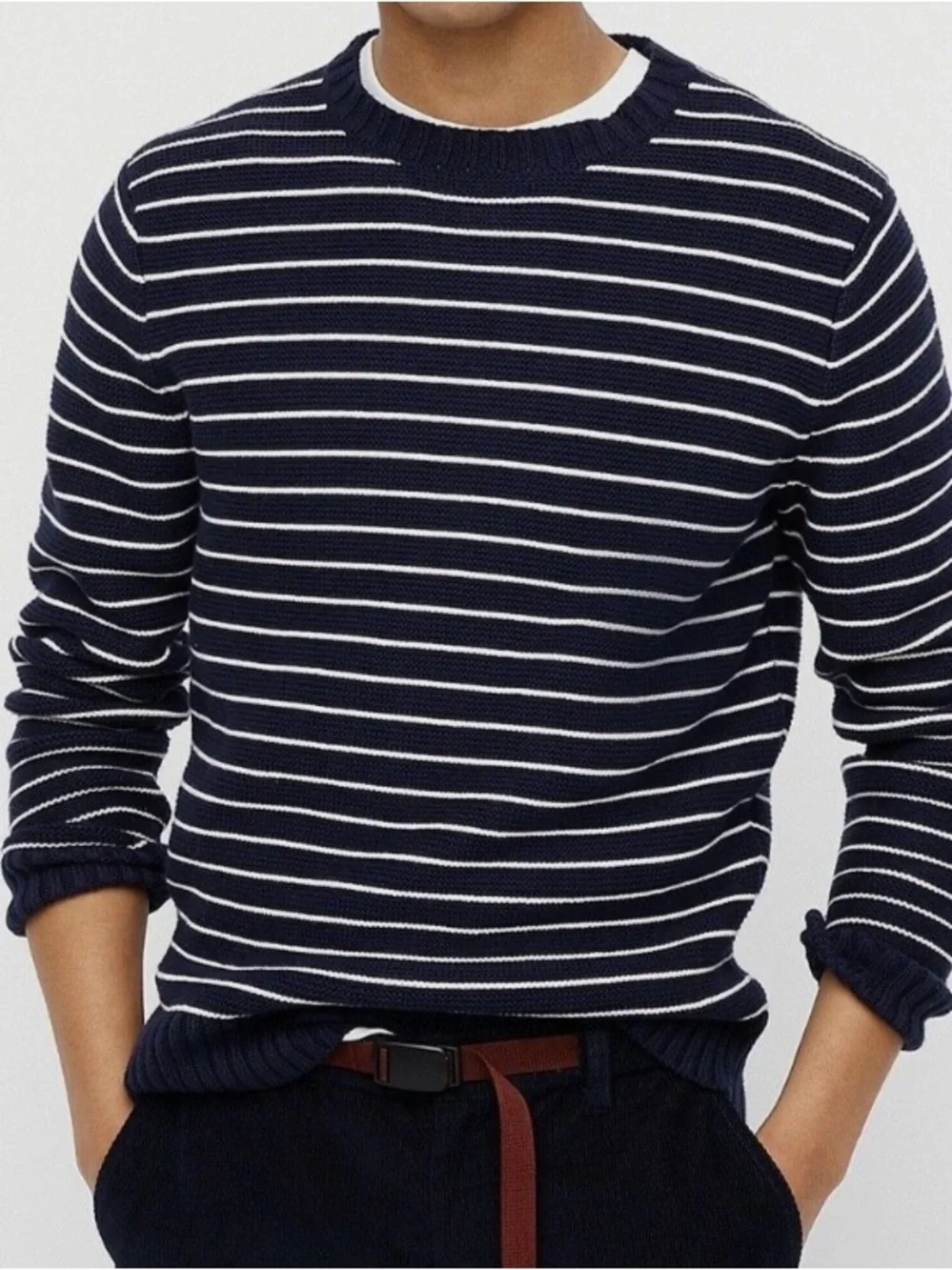 J Crew Cotton Striped Pullover Sweater M